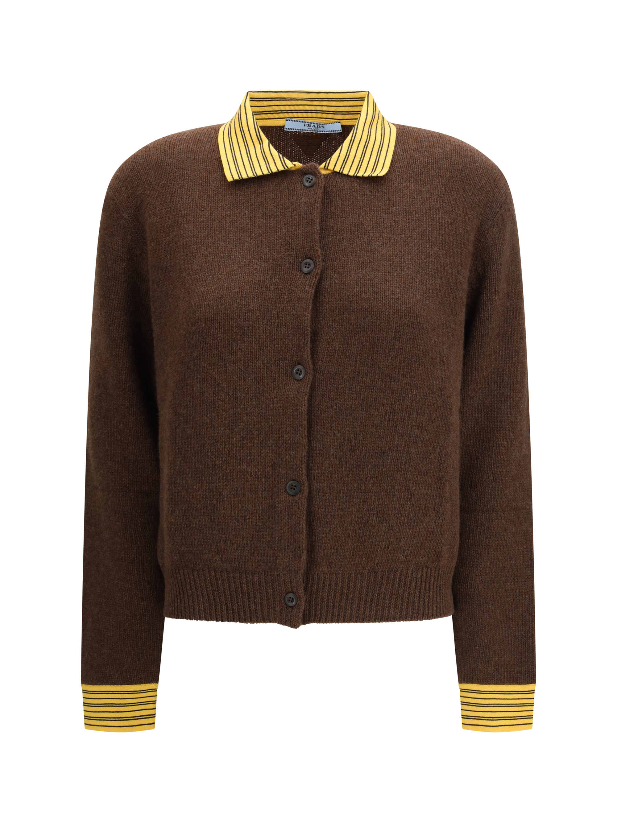 Sweater with a classic collar and front button fastening