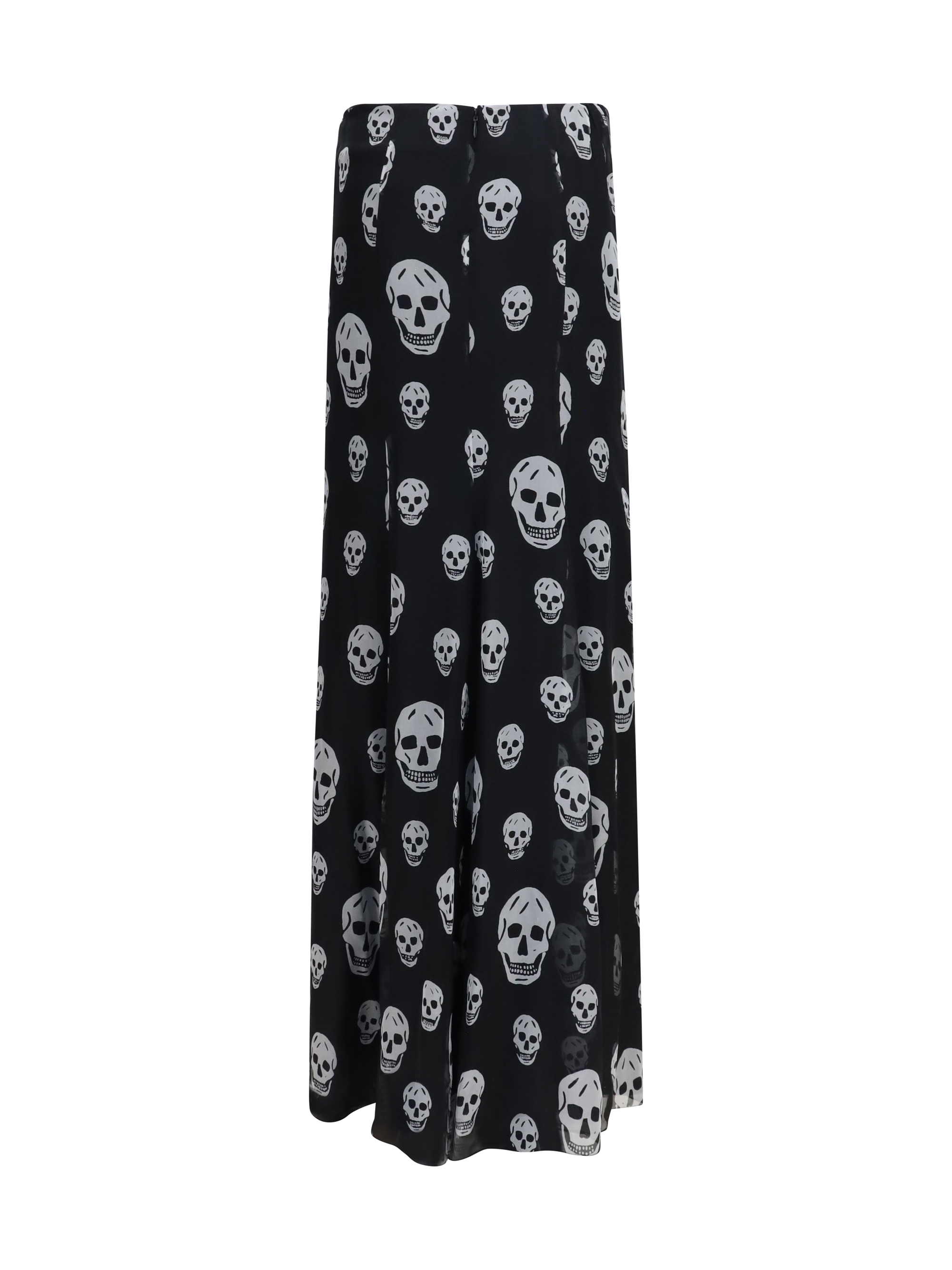 Draped long skull Skirt