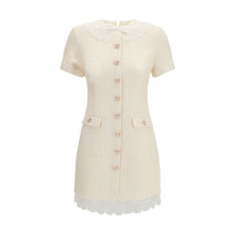 Tailored mini Dress with bouclé lace inserts