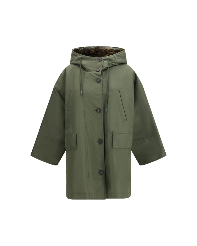 Water-repellent canvas midi Parka