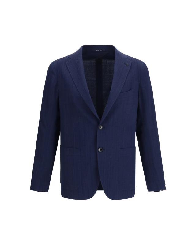 Single-breasted Jacket in herringbone fabric