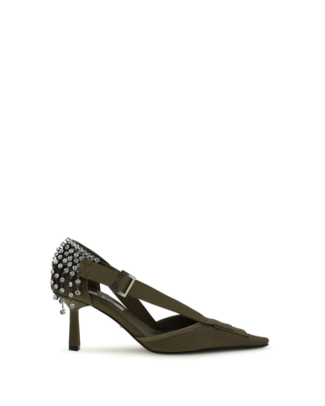 Canvas Pumps with crystals