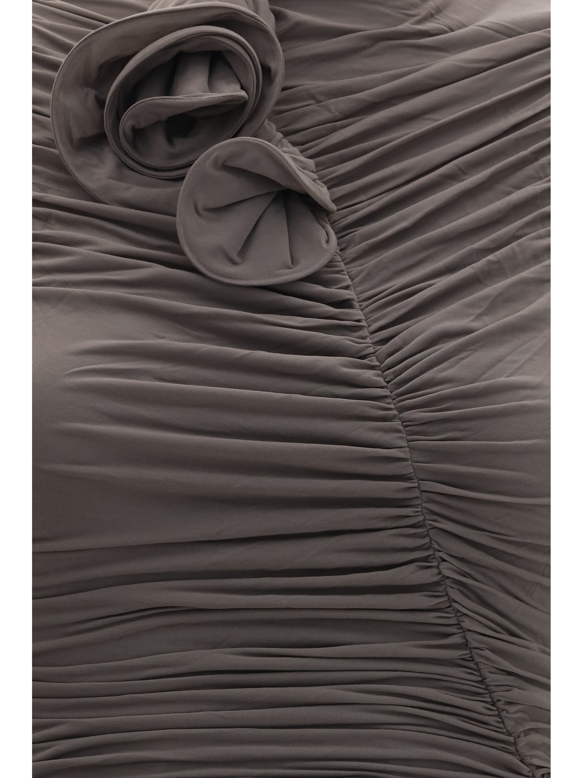 Draped high-neck midi Dress