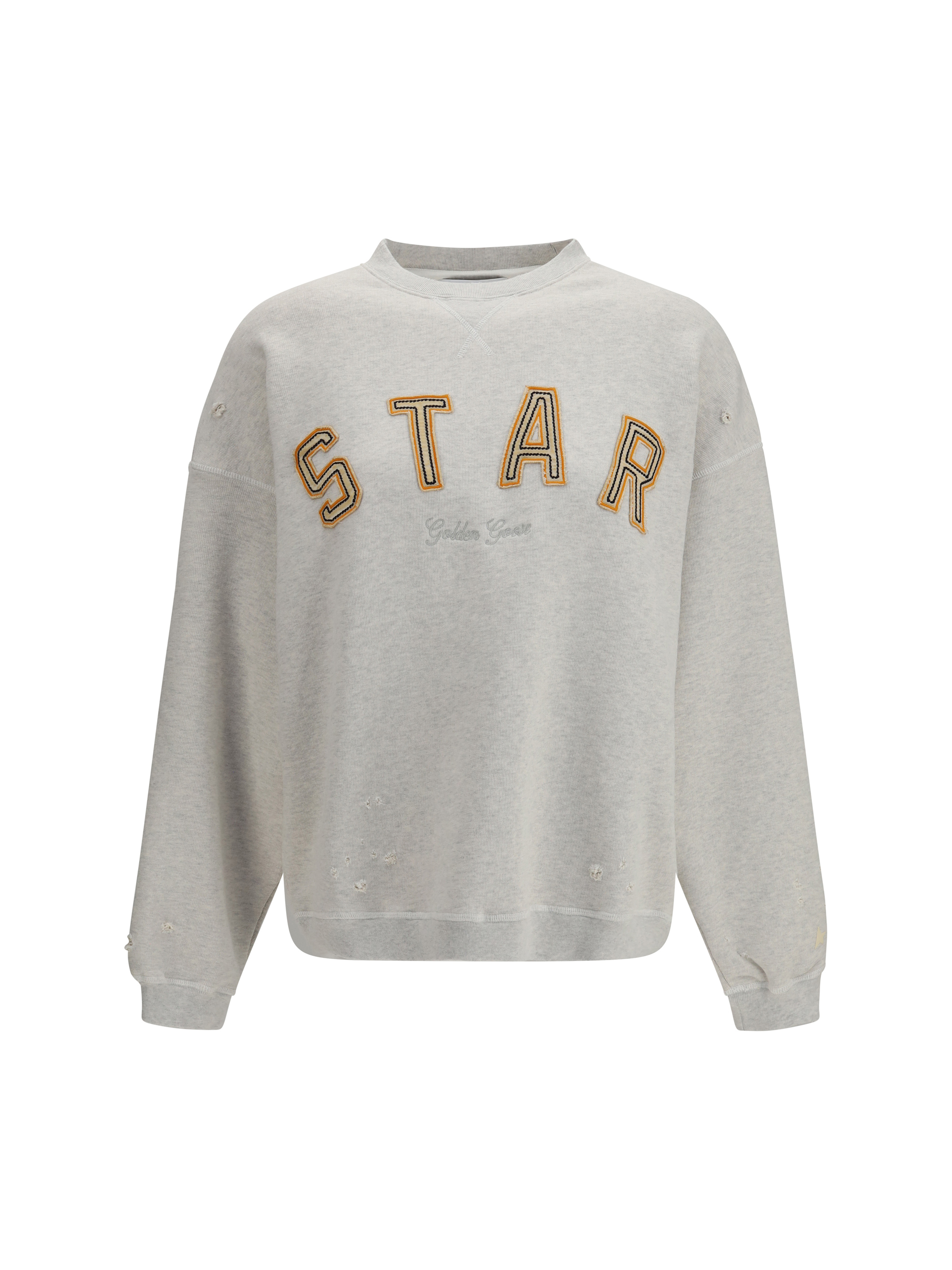 Sweatshirt crewneck in cotton with contrasting logo