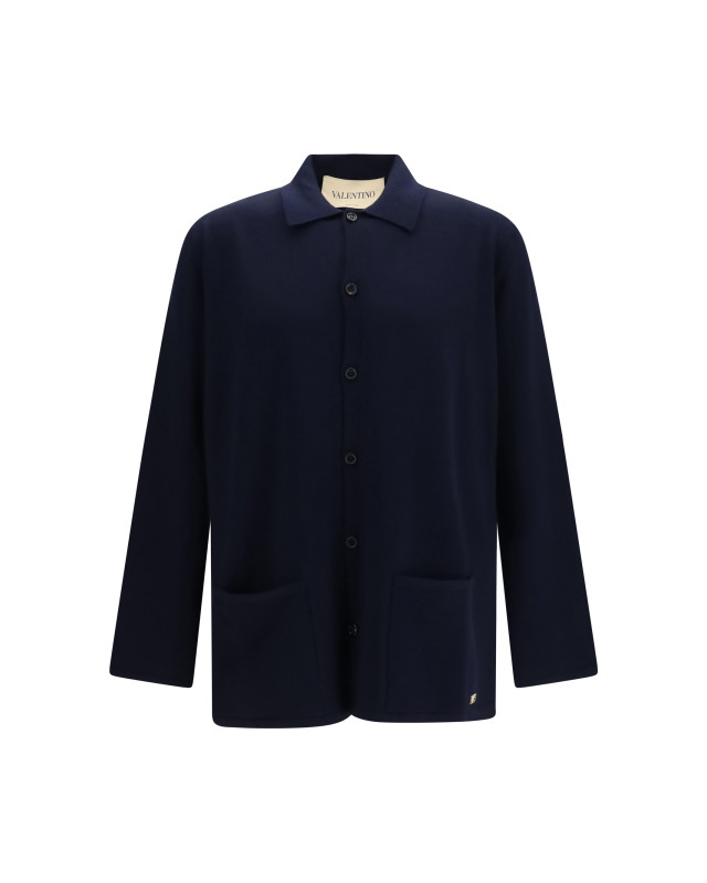 Wool Cardigan with VLogo