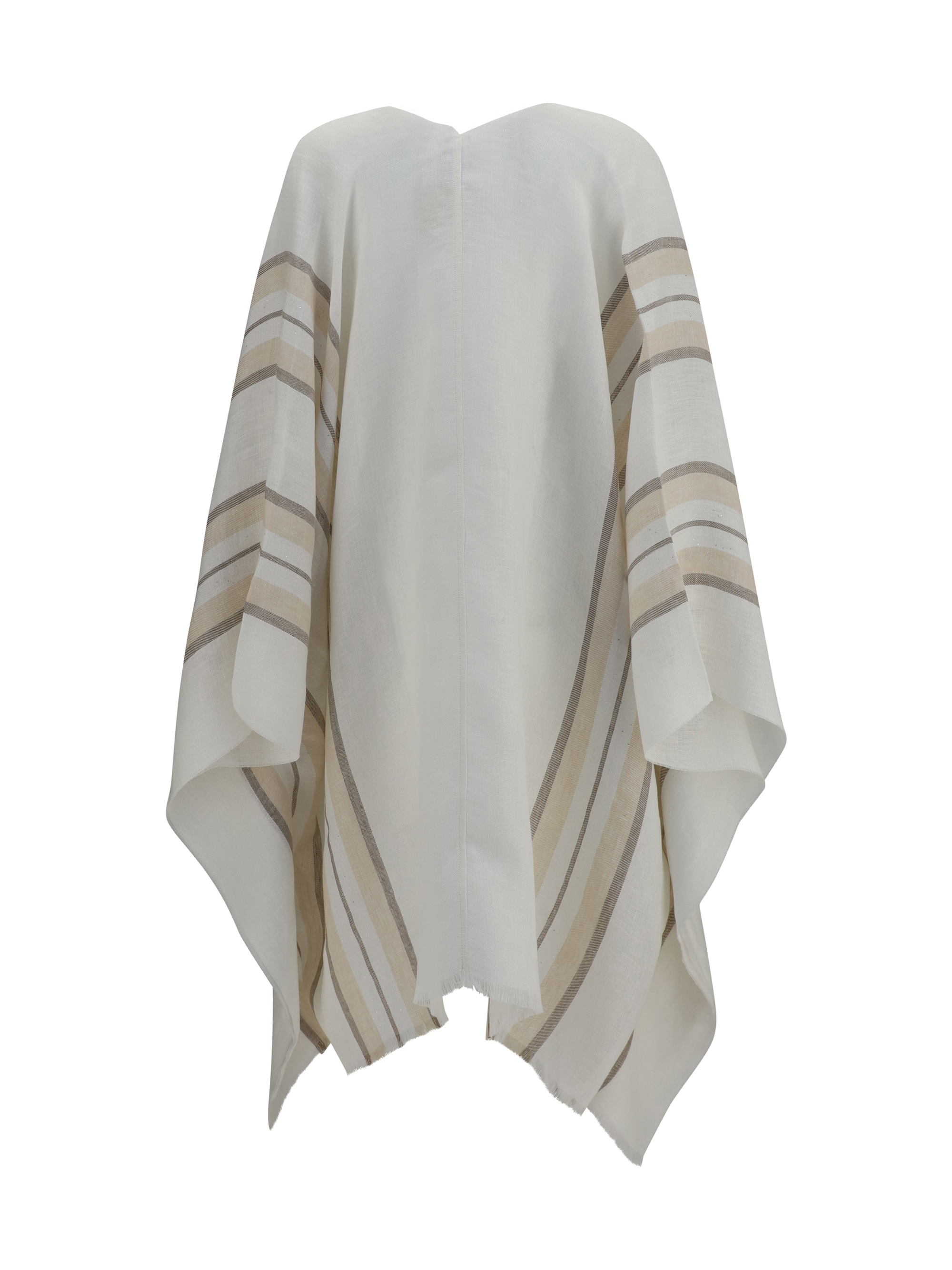 Open Poncho in linen, cashmere and silk blend