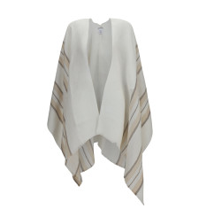 Open Poncho in linen, cashmere and silk blend