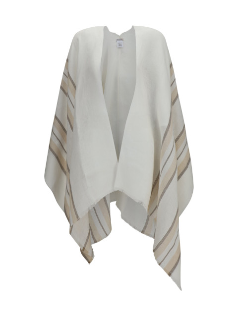 Open Poncho in linen, cashmere and silk blend