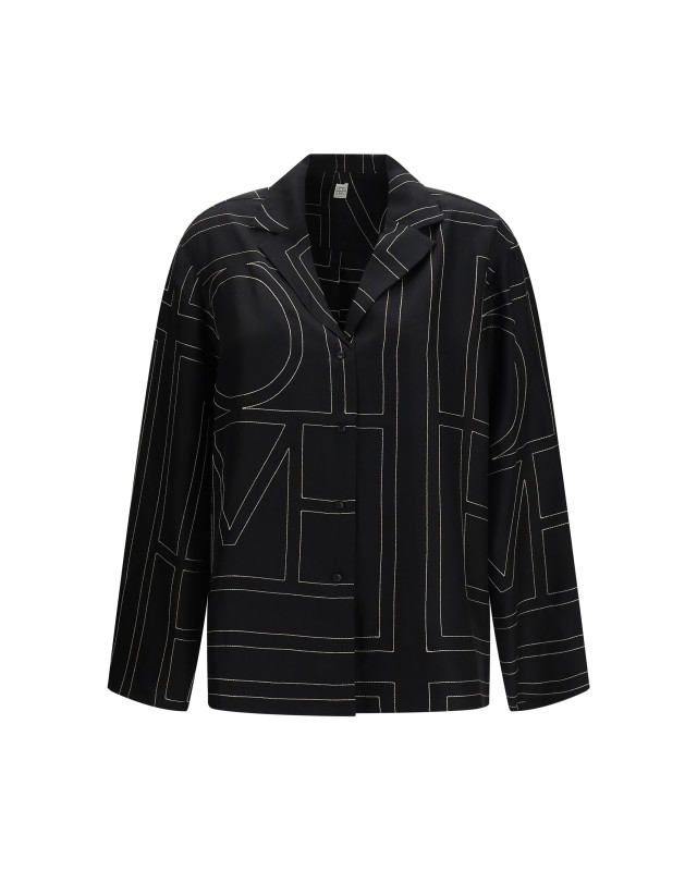 Silk Shirt with all-over monogram