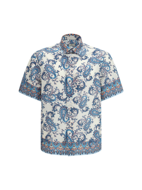Cotton Shirt with floral and paisley motif