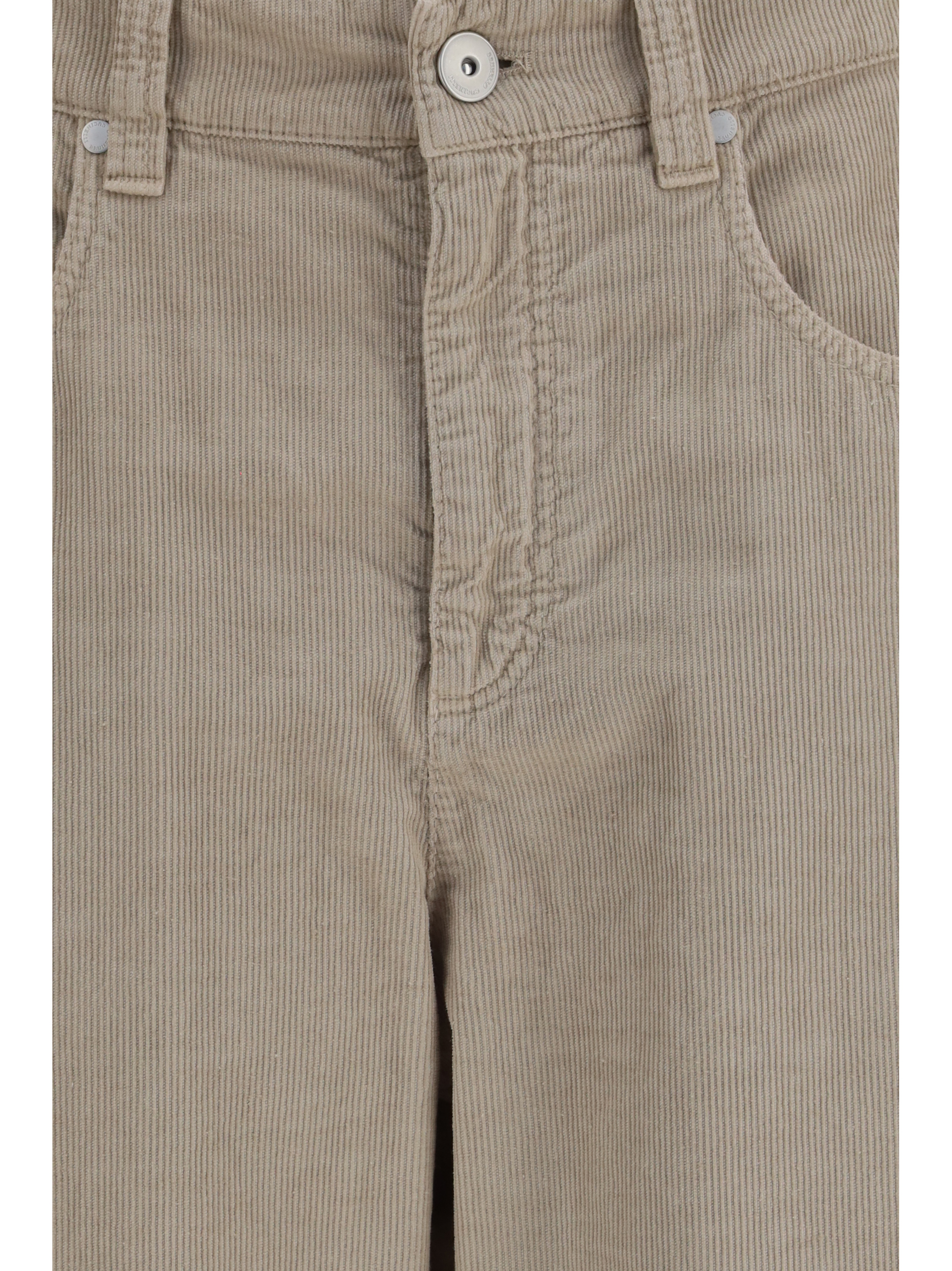 Straight-leg cotton and linen Pants