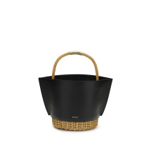 Leather and rattan Handbag