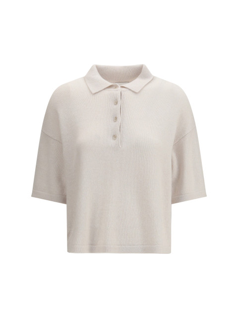 Short-sleeve polo neck Sweater