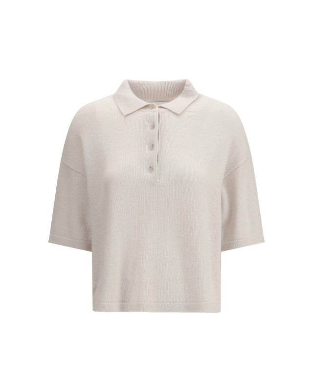 Short-sleeve polo neck Sweater