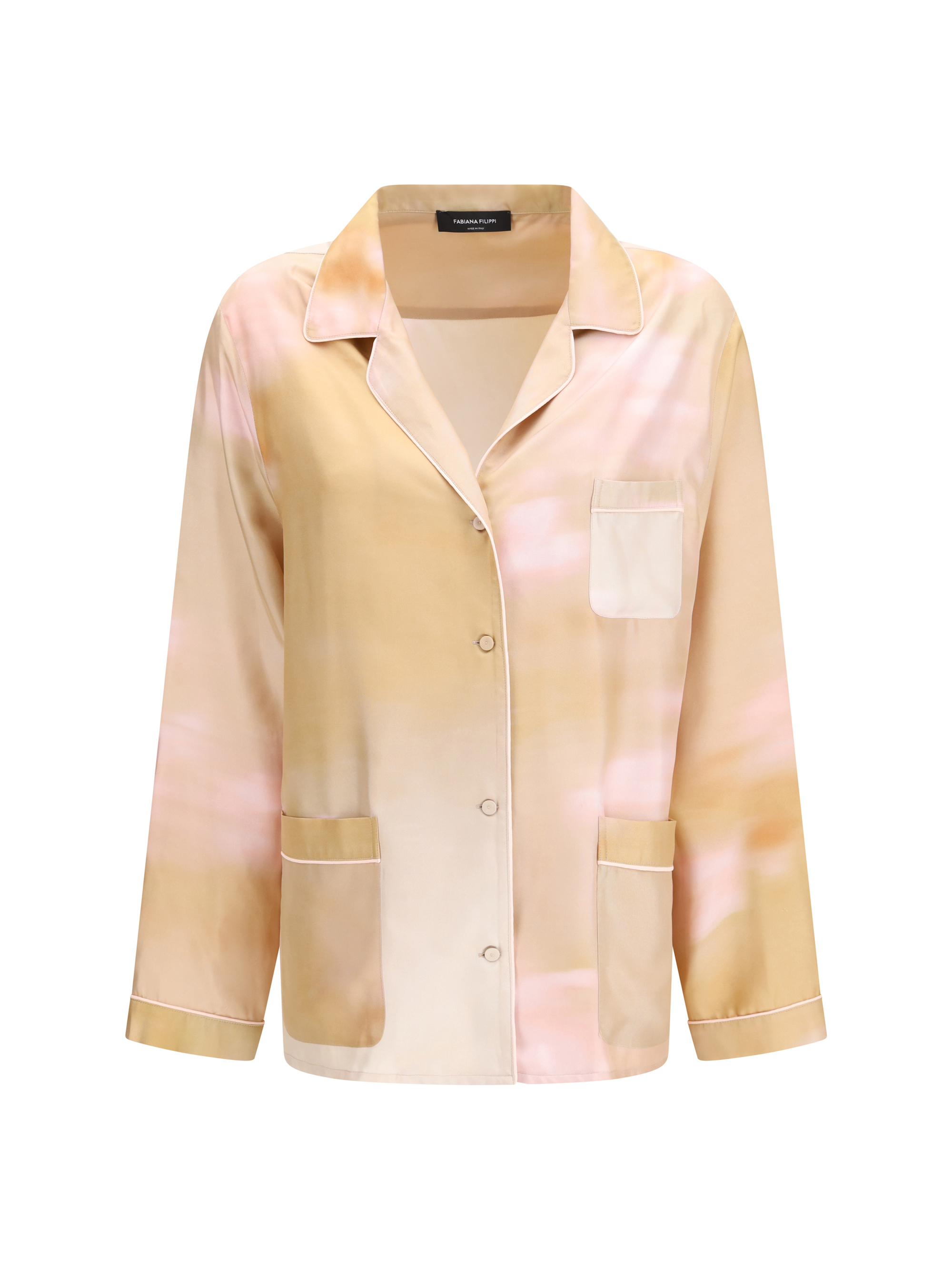 Printed silk twill Shirt