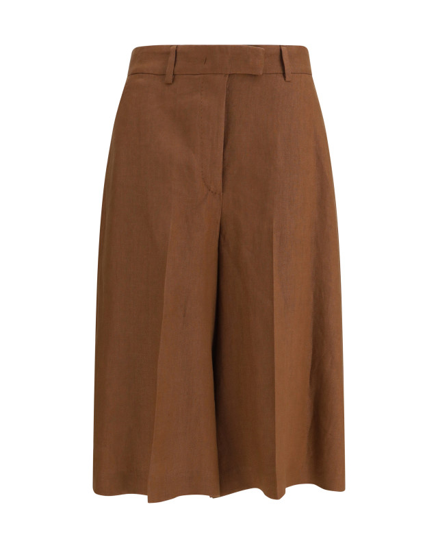 Straight-Leg Bermuda Shorts in twill with pleats