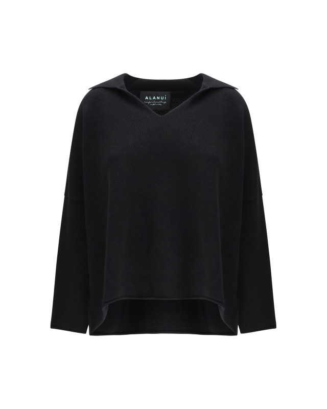 Sweater with polo collar