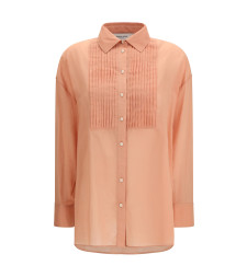 Oversized Shirt in cotton with pleated bib