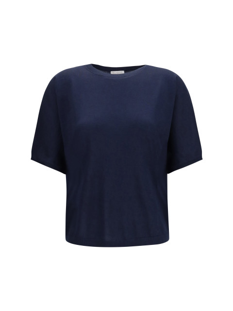 Short-sleeve cashmere and silk Sweater