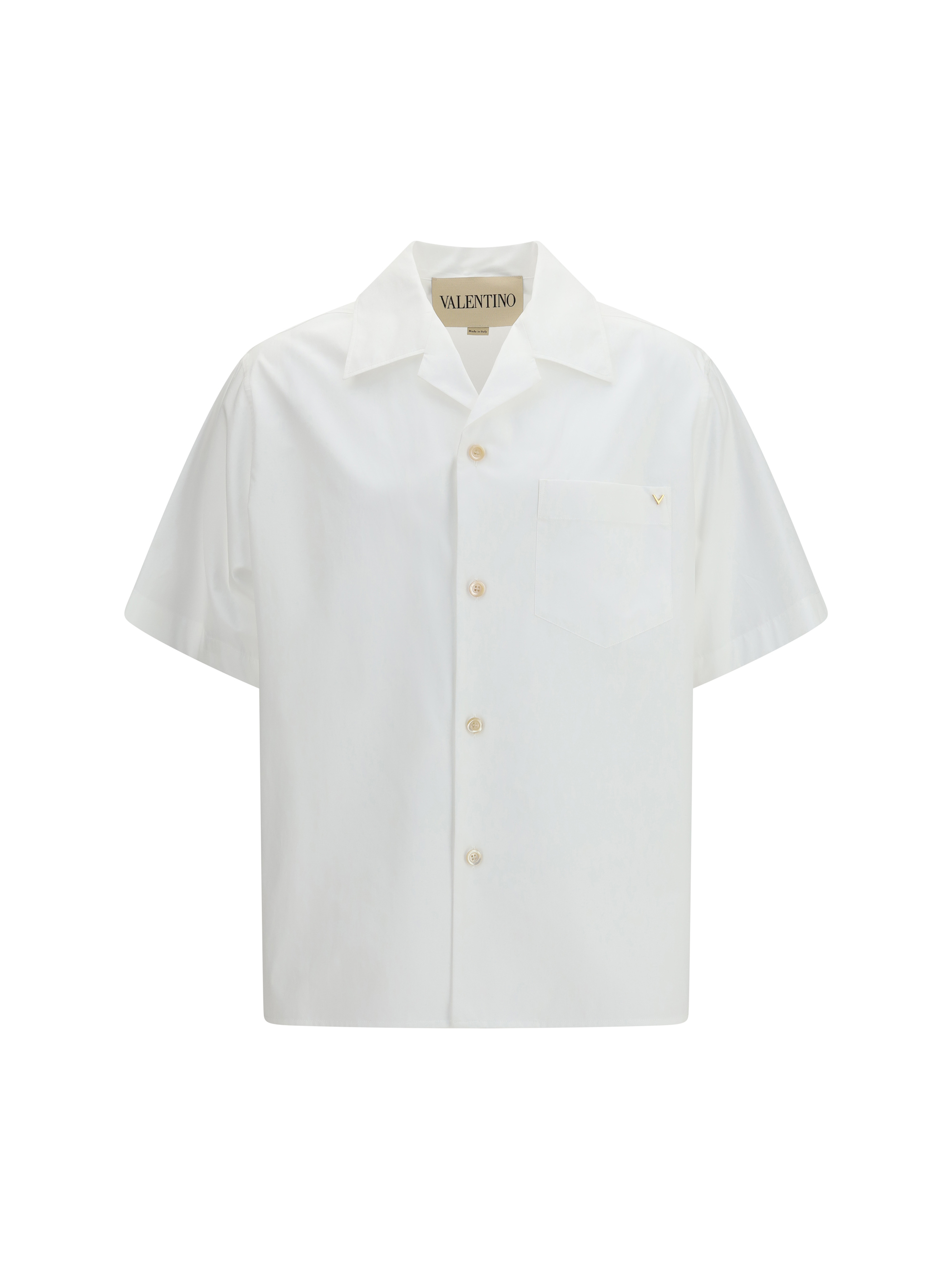 Cotton poplin bowling Shirt with VGold