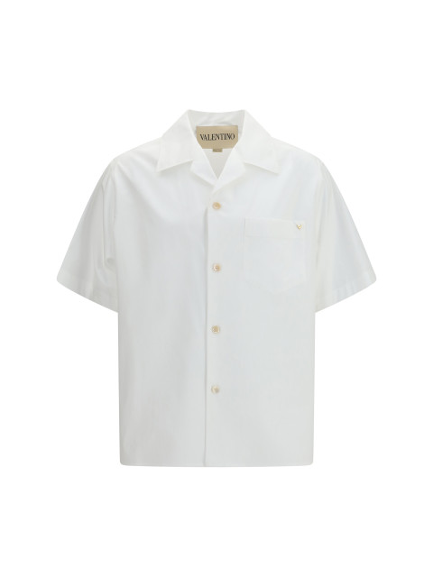 Cotton poplin bowling Shirt with VGold