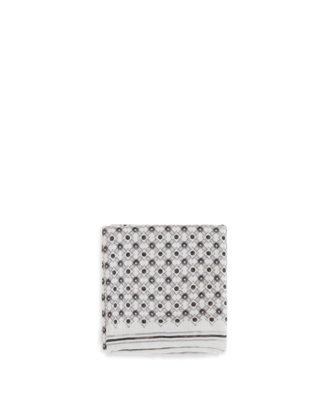 Silk Pochette with geometric pattern