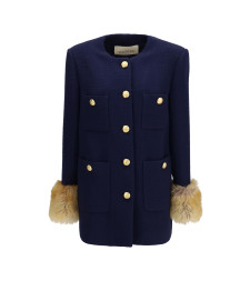 Wool tweed Caban Coat