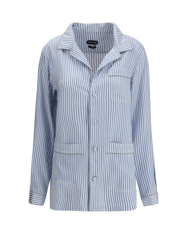 Striped Silk PJ Shirt