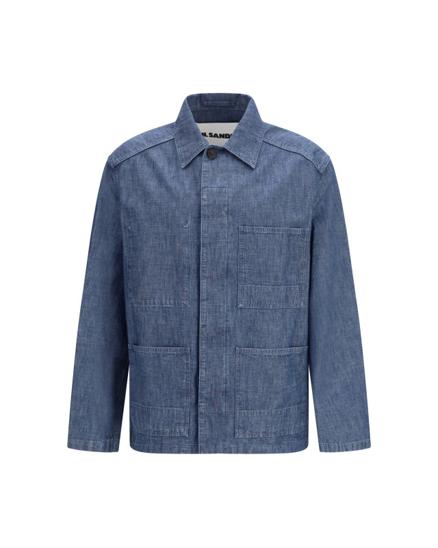 Patch-pocket chambray Overshirt