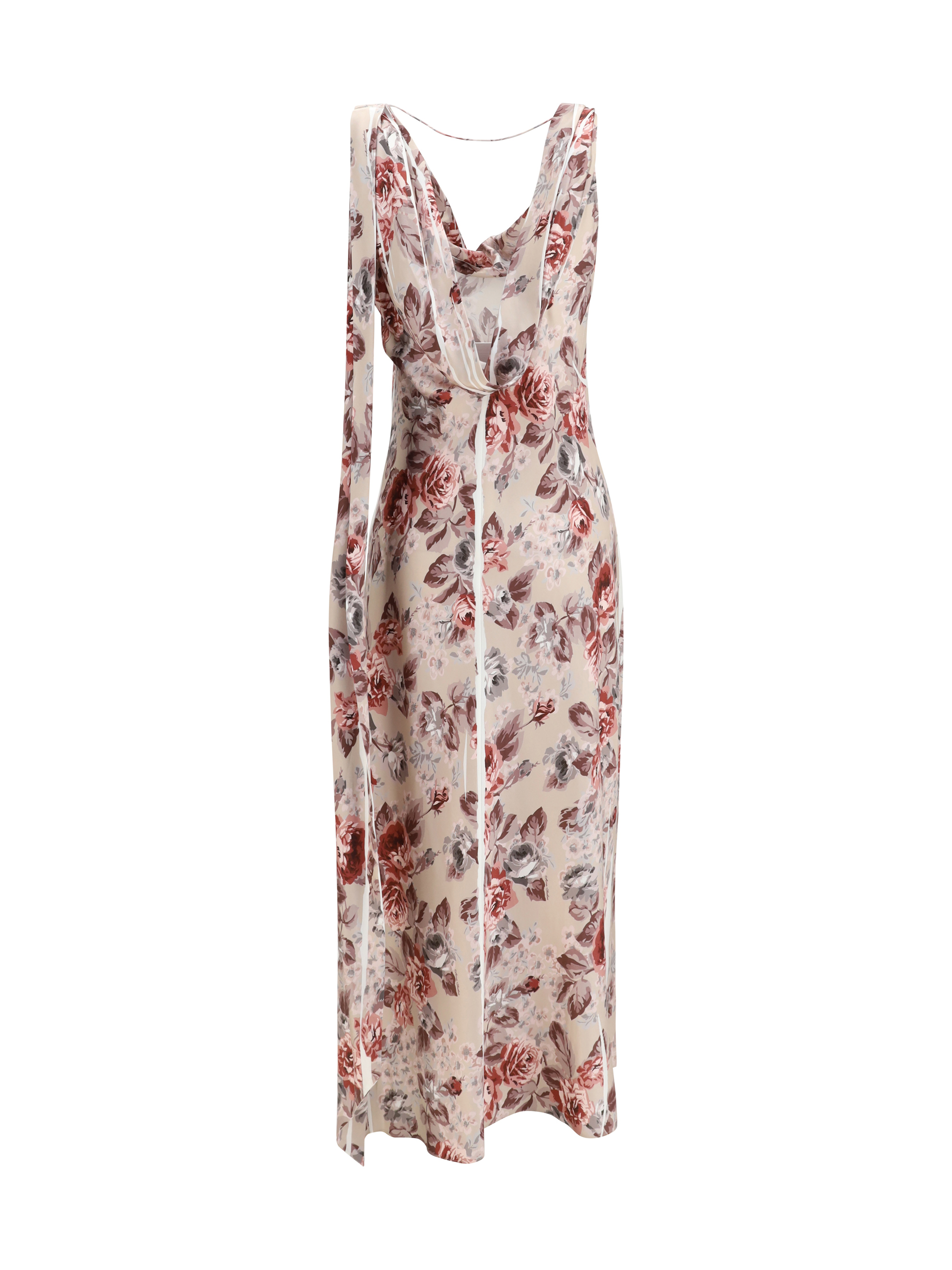 Draped floral-print Dress