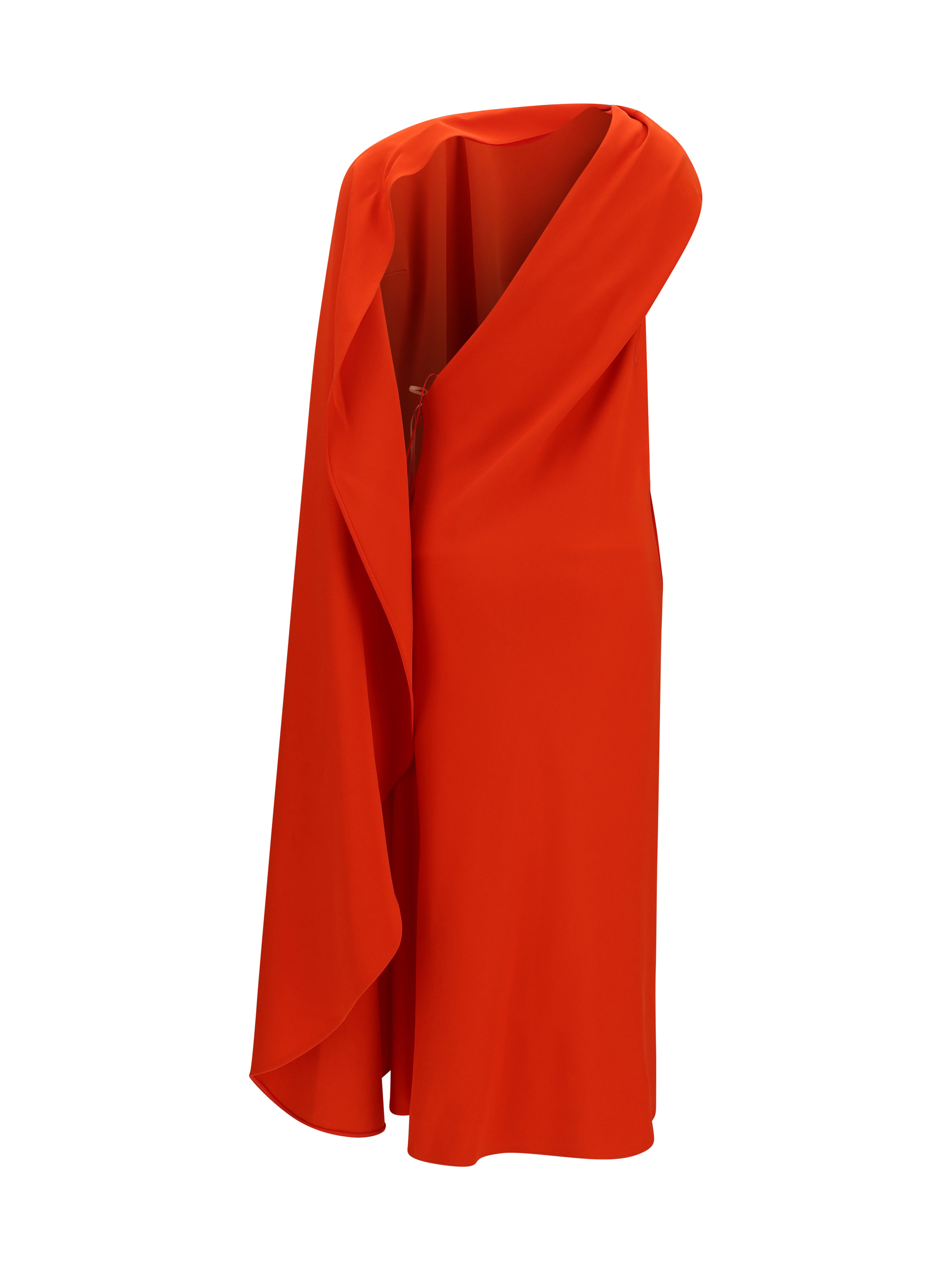 Draped silk midi Dress