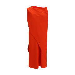 Draped silk midi Dress