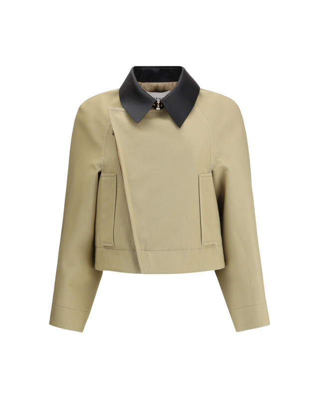 Cropped cotton and wool Caban