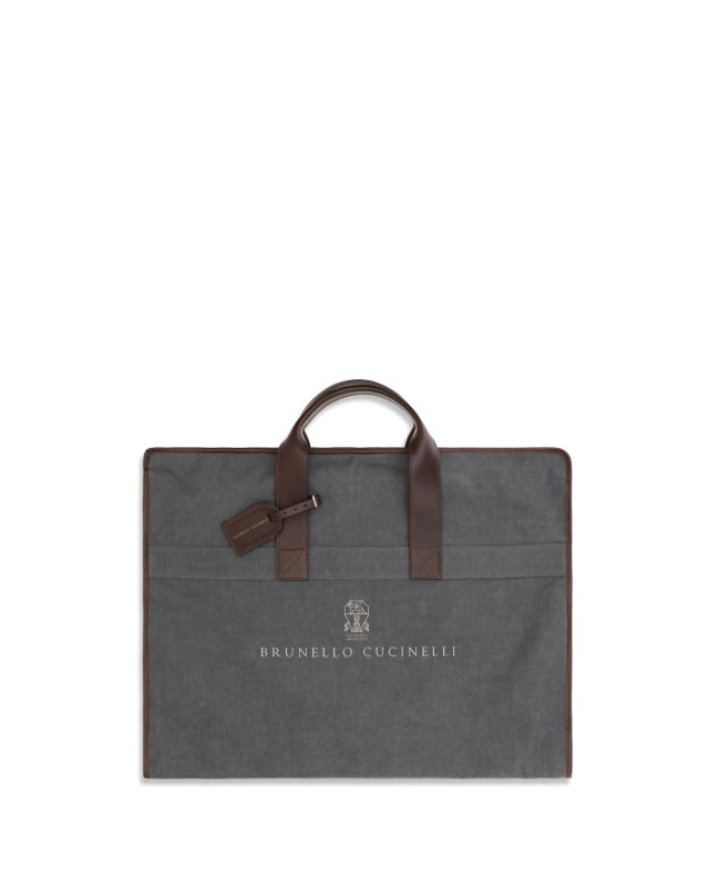 Garment Bag in techno fabric and leather