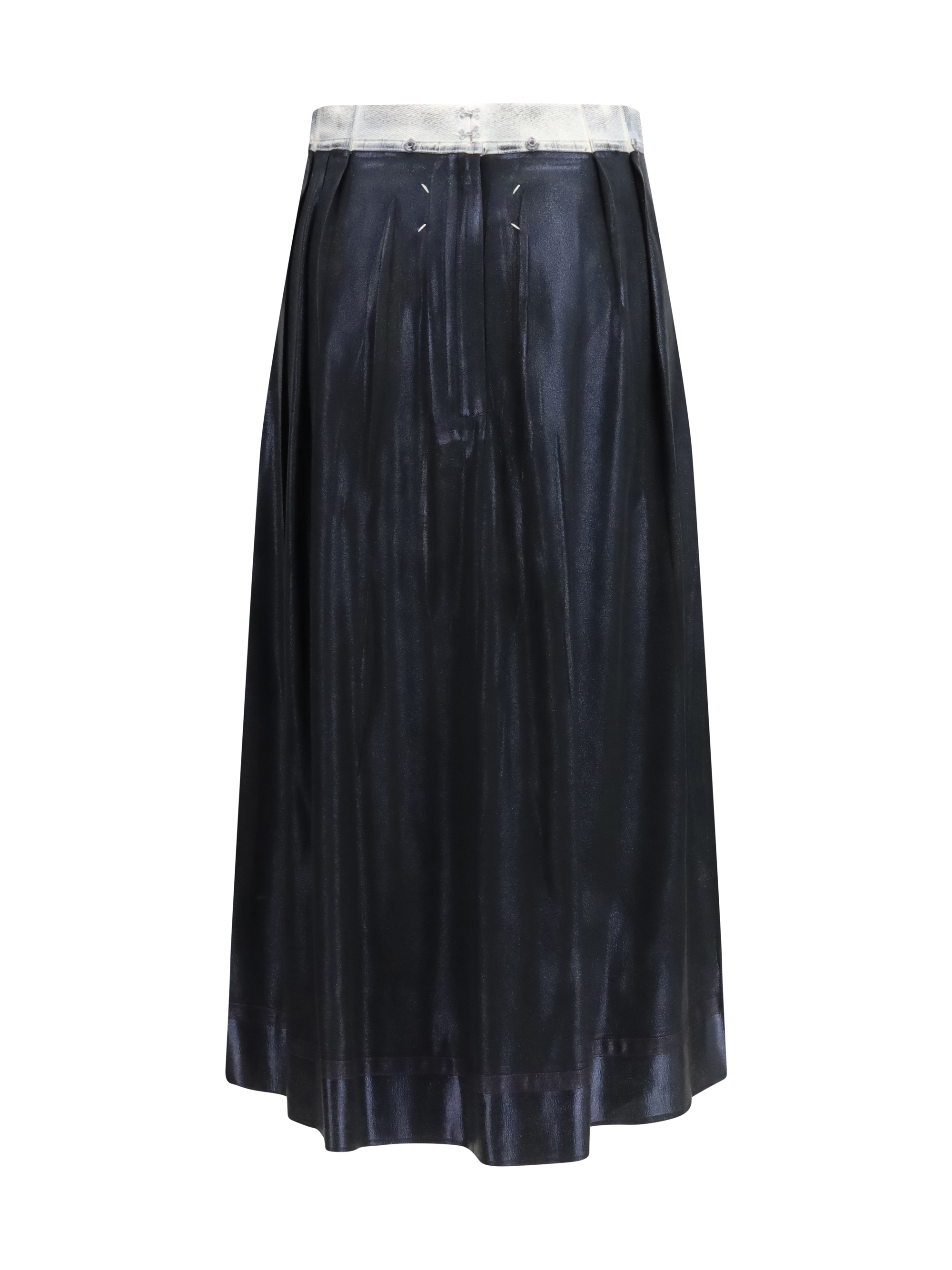 Foil-treated midi Skirt