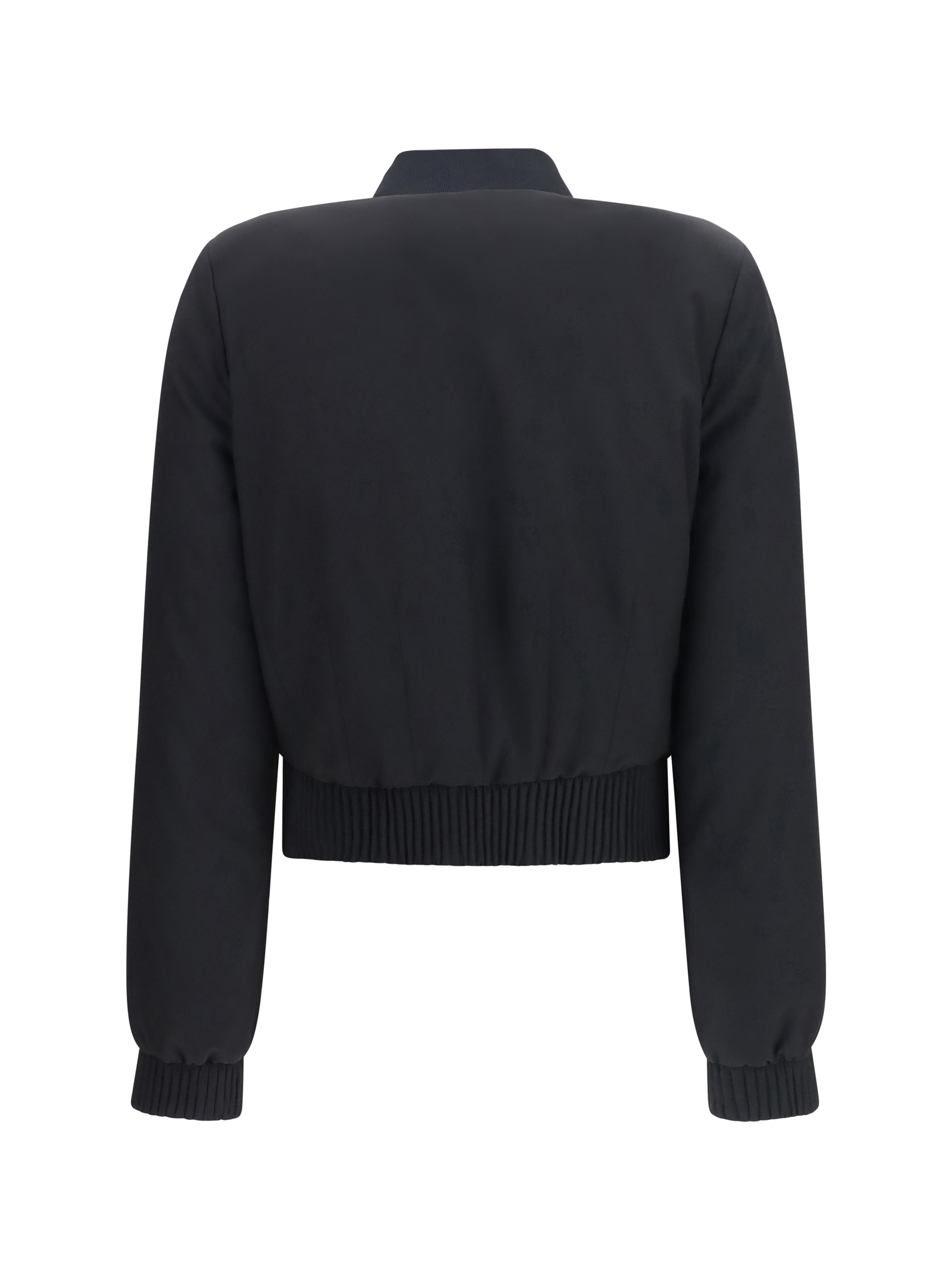 Buttoned Bomber Jacket with visible stitching