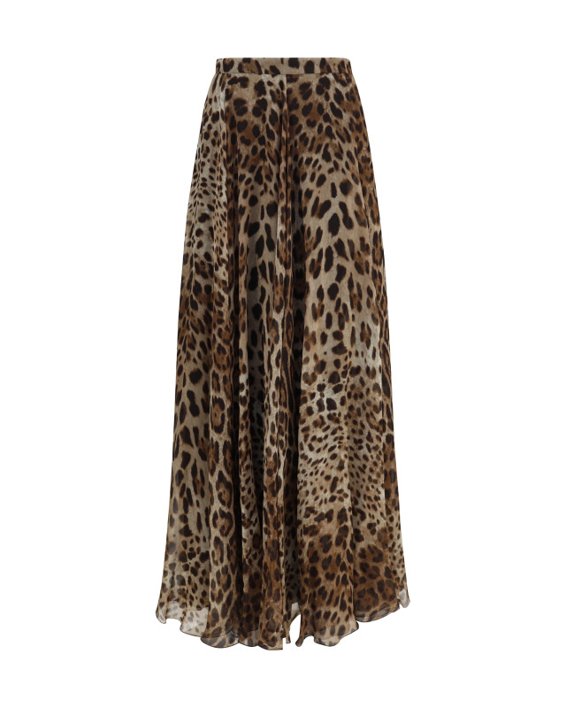 Leopard-print chiffon Skirt