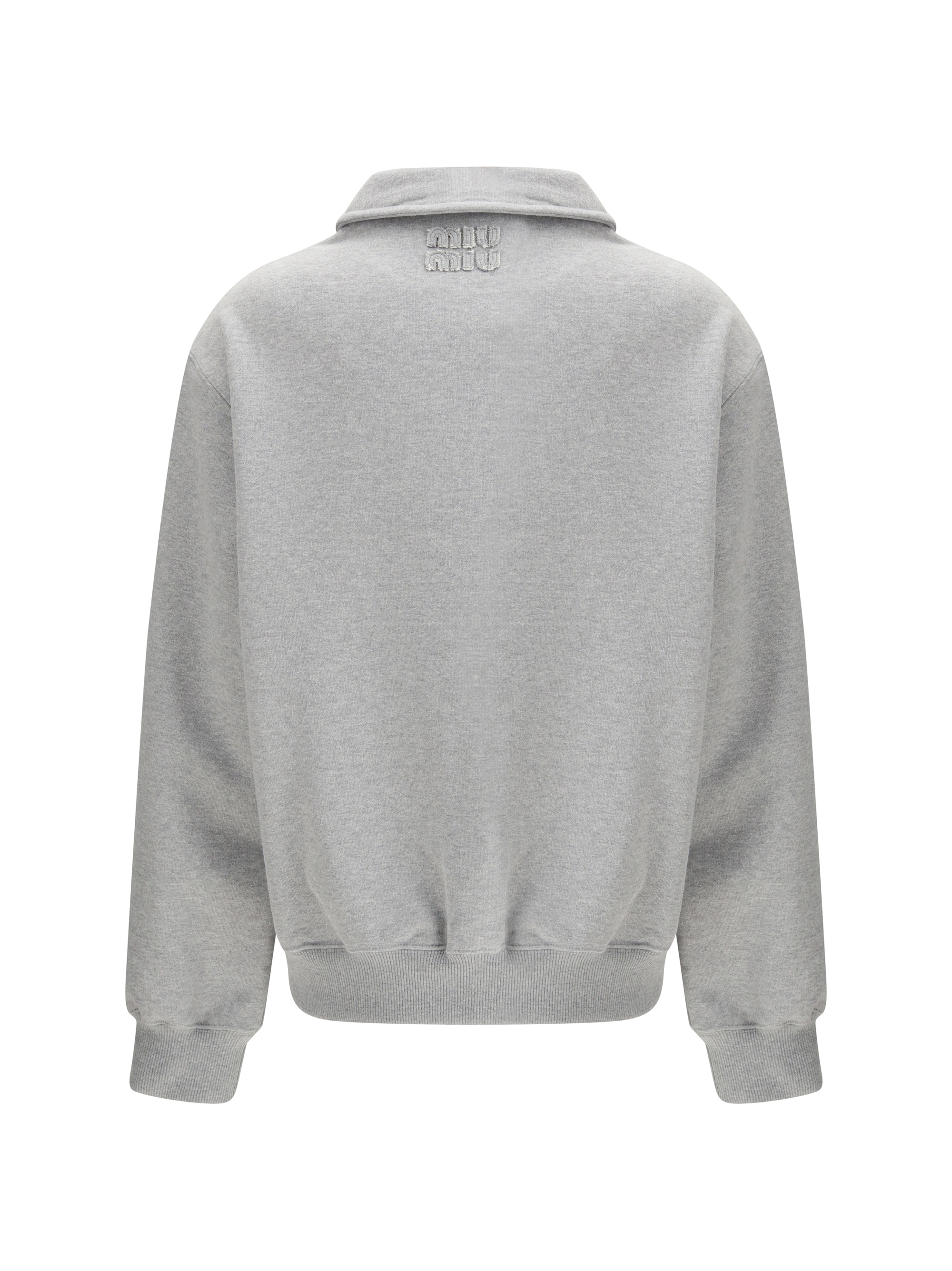 Sweatshirt with oblique zip closure