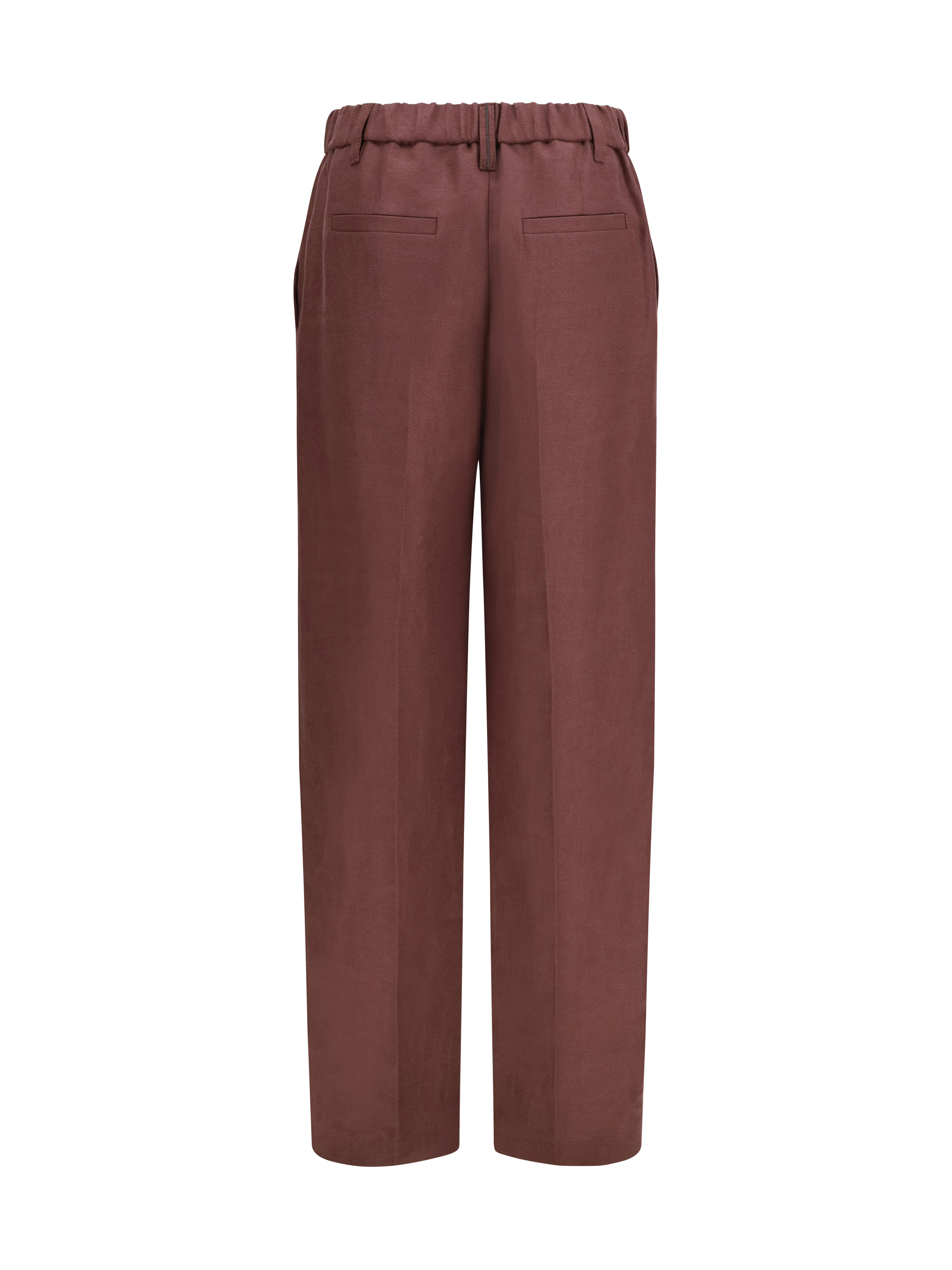 Wide-Leg Pants in linen with elastic waistband and belt loops