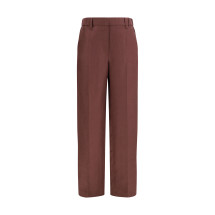 Wide-Leg Pants in linen with elastic waistband and belt loops