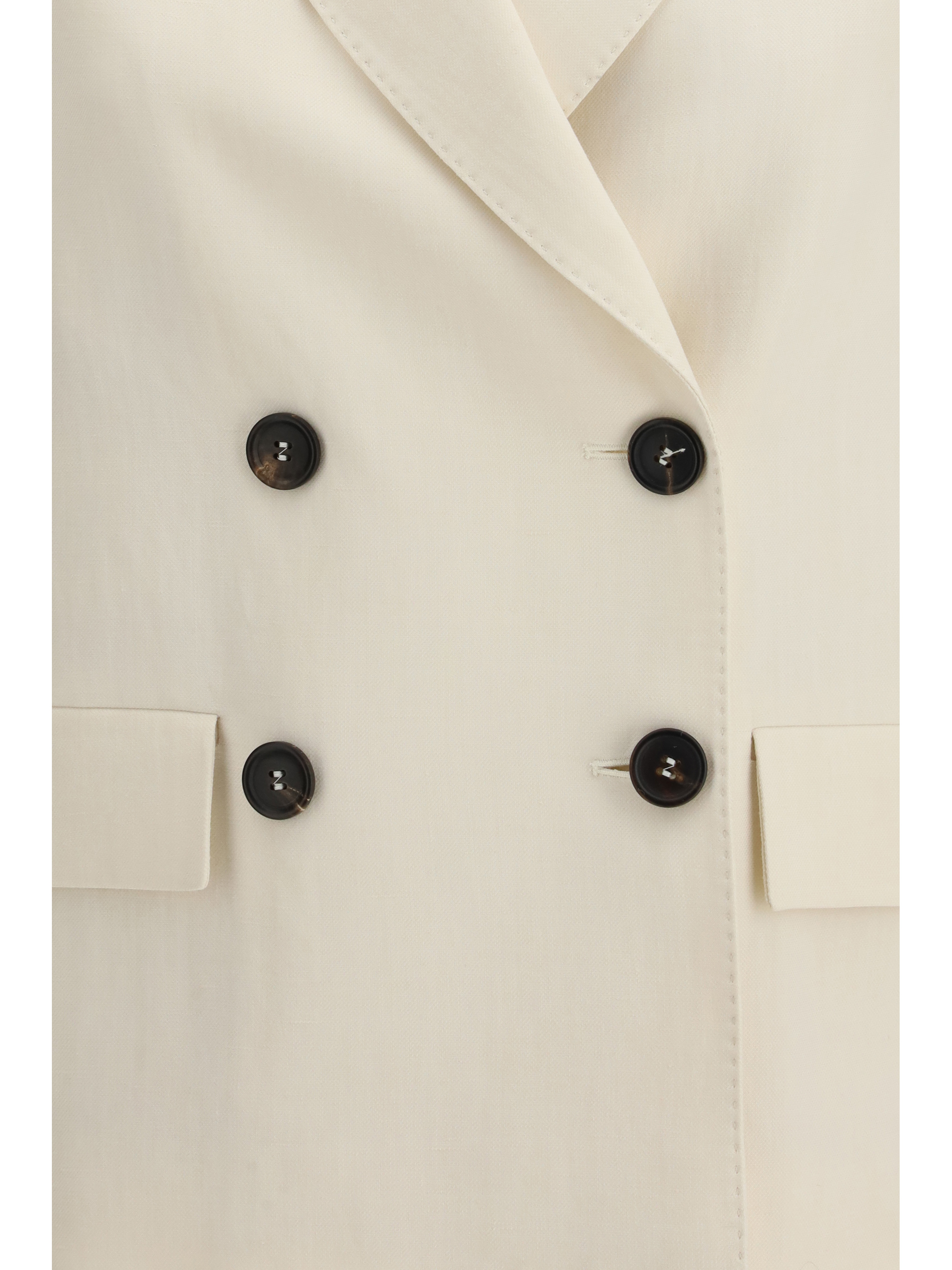 Fluid twill Jacket in viscose and linen with monile