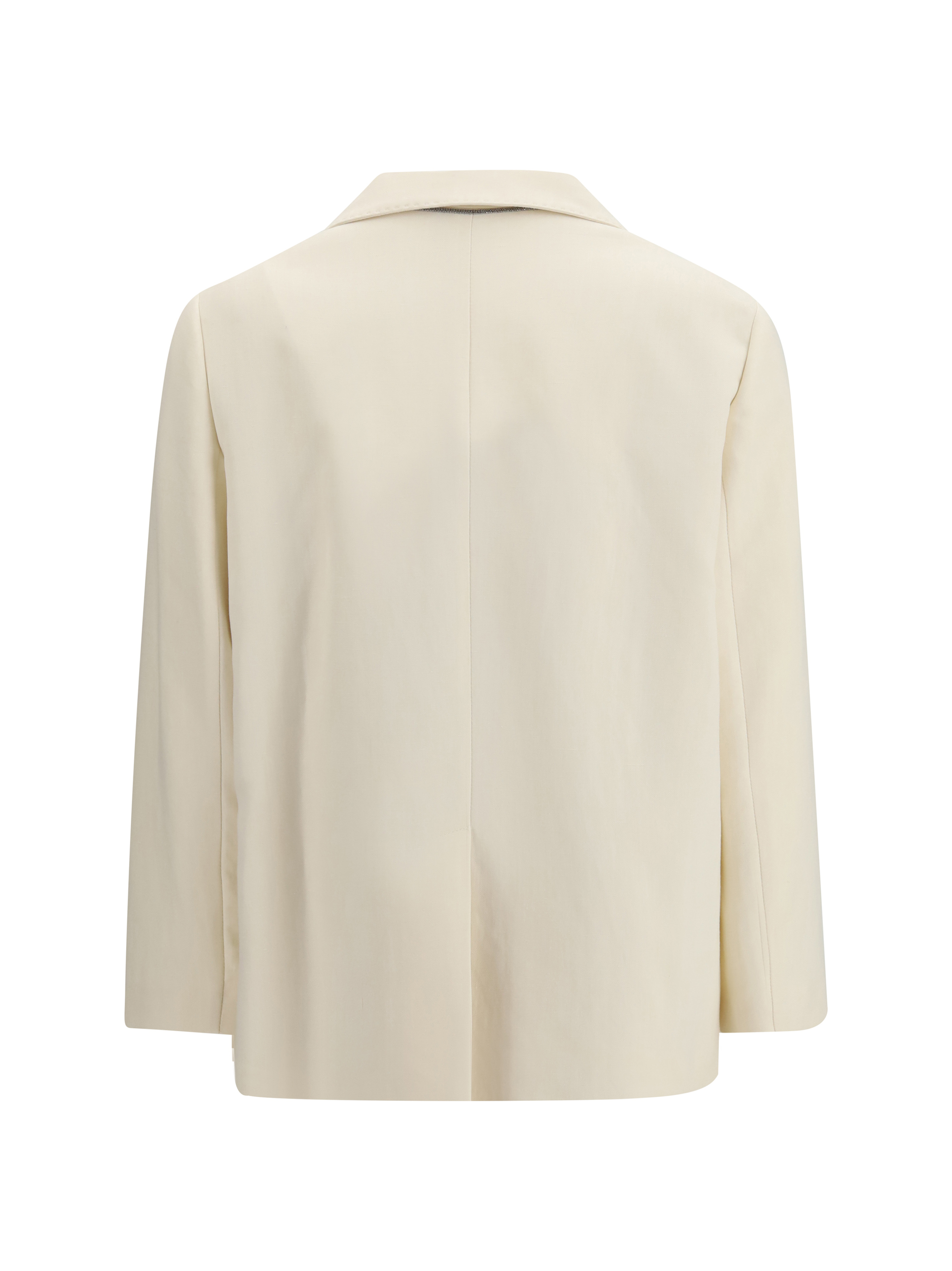 Fluid twill Jacket in viscose and linen with monile