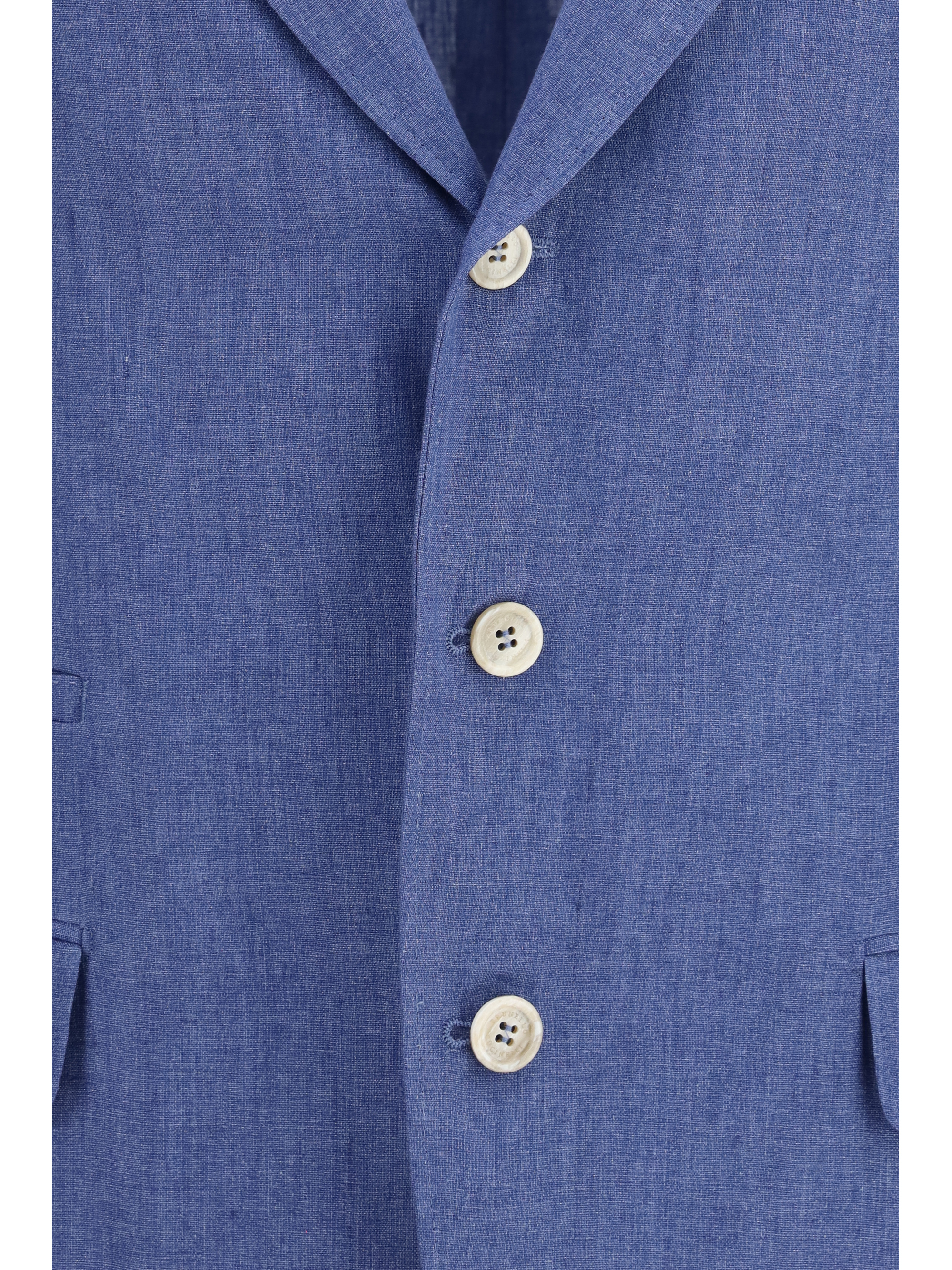 Deconstructed single-breasted Jacket in mélange linen