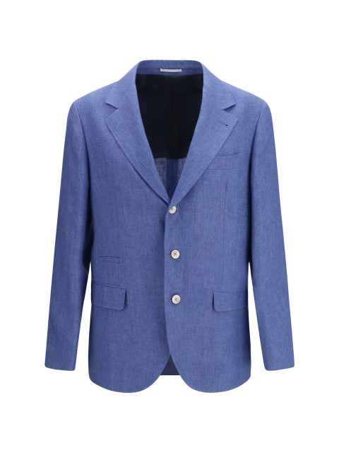 Deconstructed single-breasted Jacket in mélange linen