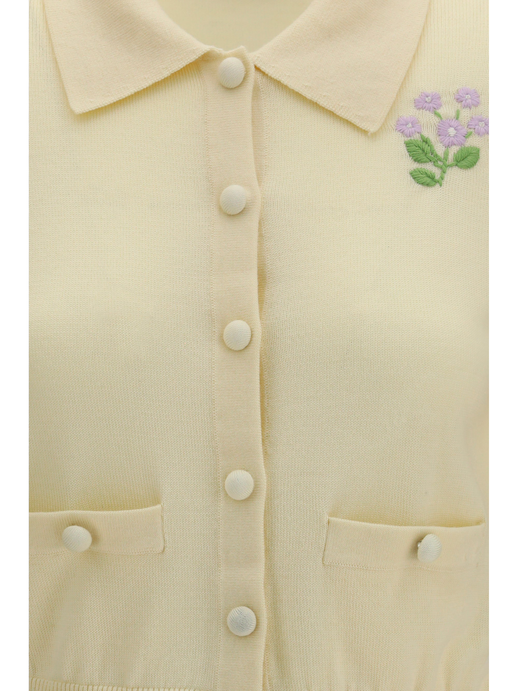 Floral embroidered knit Cardigan