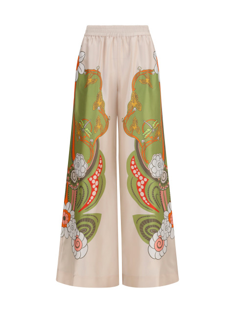 Printed silk palazzo Pants