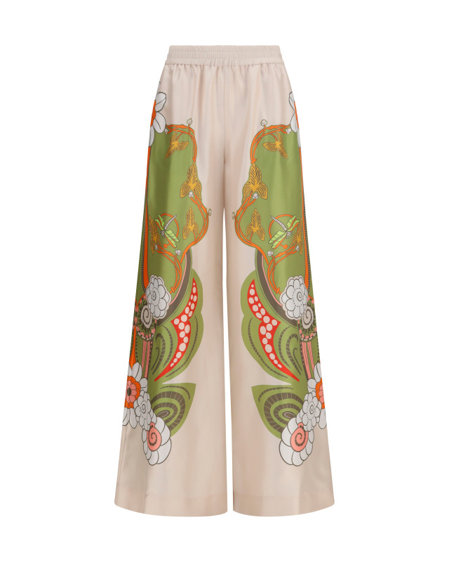Printed silk palazzo Pants