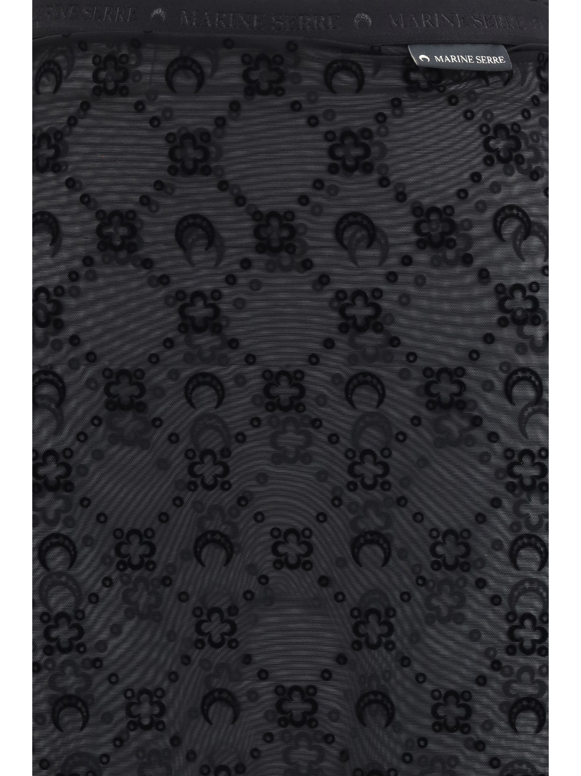 Moonogram Mesh Flock Pant-Skirt