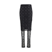 Moonogram Mesh Flock Pant-Skirt