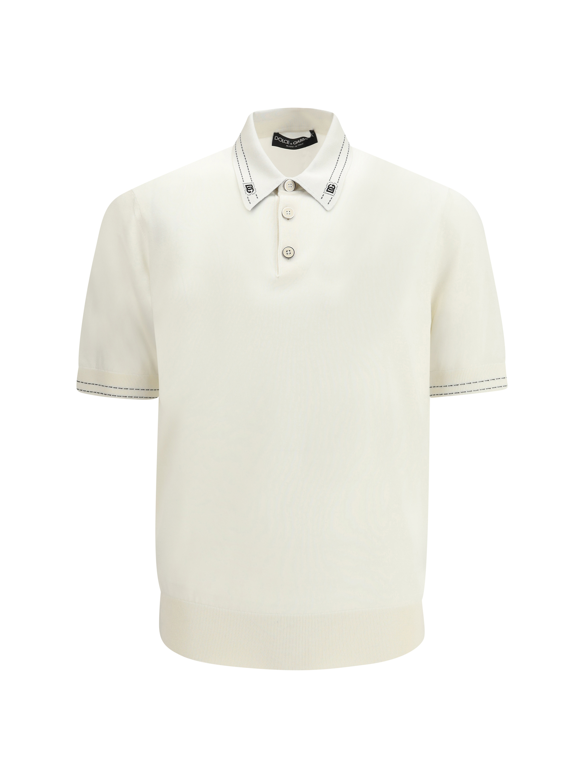 Silk Polo with collar and short sleeves